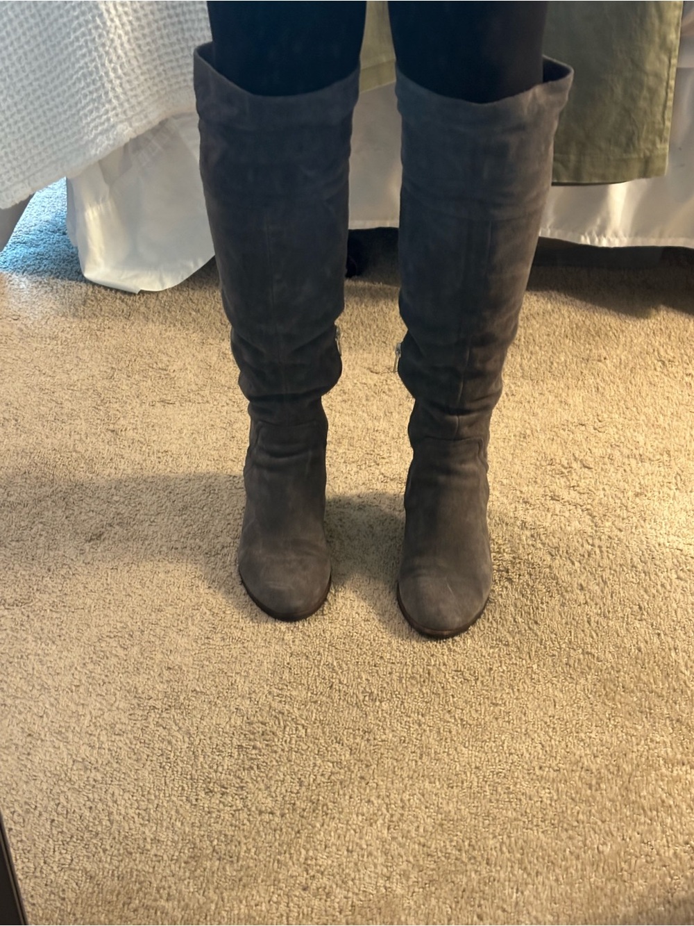 Classic Tall Suede over the Knee-High Boots in Dark Gray